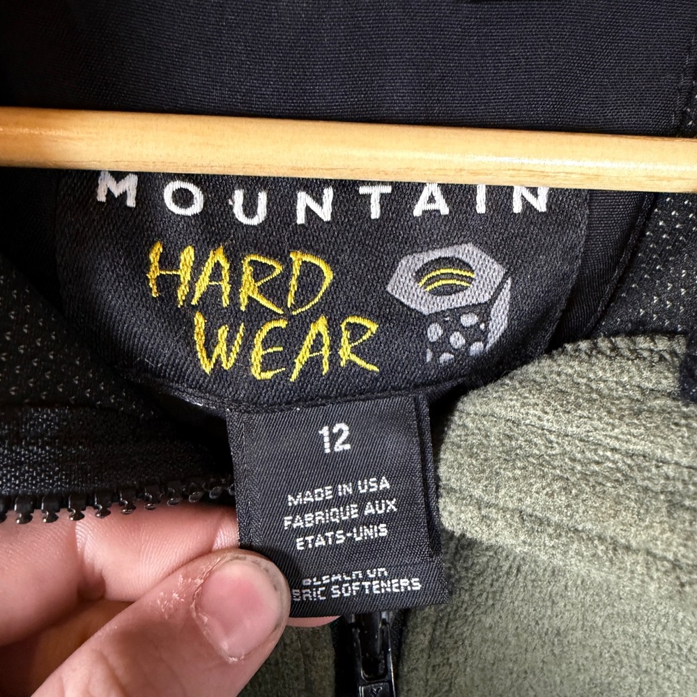 Mountain‎ Hardwear Gore Windstopper Fleece Jacket Mens Medium Green Black